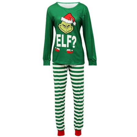 

Grinch Christmas Printed Family Pajamas Set Christmas Gift Parent-child Suit Home Sleepwear Kid Dad Mom Matching Family Outfits