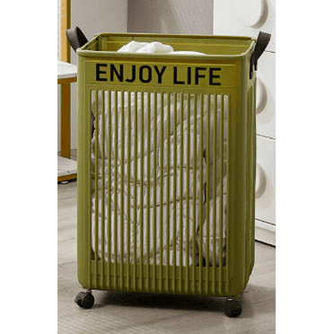 NOTIIIK-Large Foldable Laundry Basket with Wheels