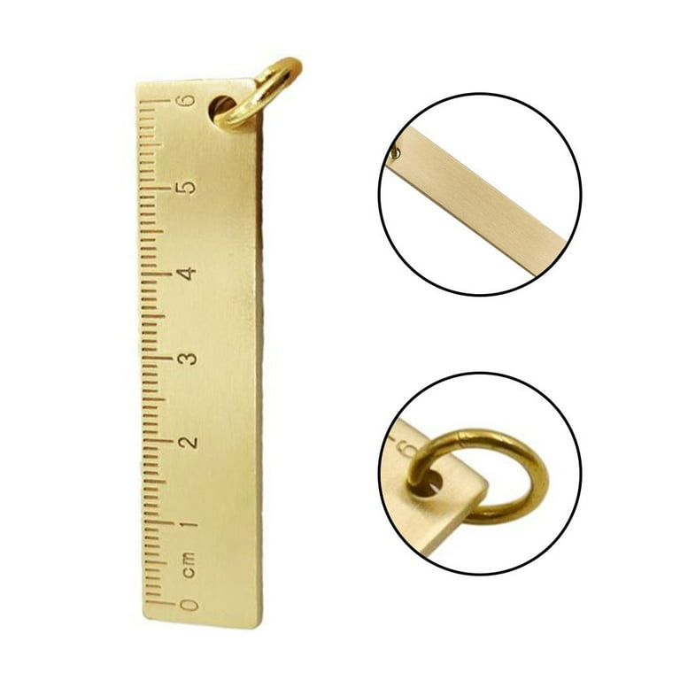 1PC 6cm Small Copper Ruler 3mm Thickened Brass Metal Ruler Copper Key  Pendant 