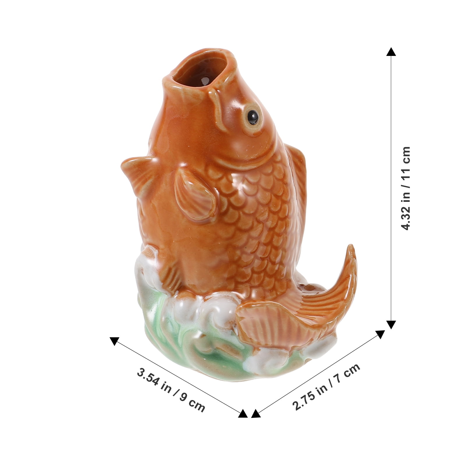 said 2pcs Water Fountain Spitter Outdoor Carp Figure Decor Garden Carp Statue