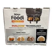 Ninja Foodi 8 qt 2-Basket Air Fryer, Black - DualZone Technology, Smart Finish
