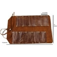 thumbnail image 2 of 5MOONSUN5's Handmade Durable leather Construction Roll Tools Bag/Screwdriver Organizer Roll for Mechanics, 10 Tool Pockets, best for Woodcarving Knives and Other Smaller Tools, 2 of 4