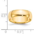 thumbnail image 3 of 14 Carats Or Jaune 6mm Demi-Rond Léger Bague de Mariage Taille 7 Classique, 3 of 7