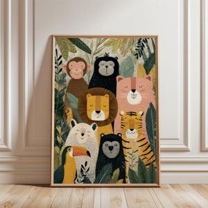 Safari Jungle Animals Wall Art Print