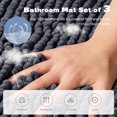 thumbnail image 2 of GoXteam Bathroom Rugs Sets of 3, Super Soft Absorbent Bath mat Set,with U-Shaped Toilet Rug,Strong PVC Underside Bathroom Rug,Antiskid Bath mats Washable Bathroom Mat, Gray, 2 of 7