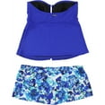 thumbnail image 2 of Jones New York Womens Crochet Wrap Skirt 2 Piece Tankini, Blue, 8, 2 of 2