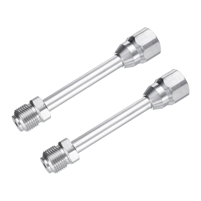 2pcs 15cm/6" Tige d'extension de pointe de pistolet de pulvérisation de peinture sans air Anti-Corrosion Pulvérisateur de peinture sans air Ton argenté