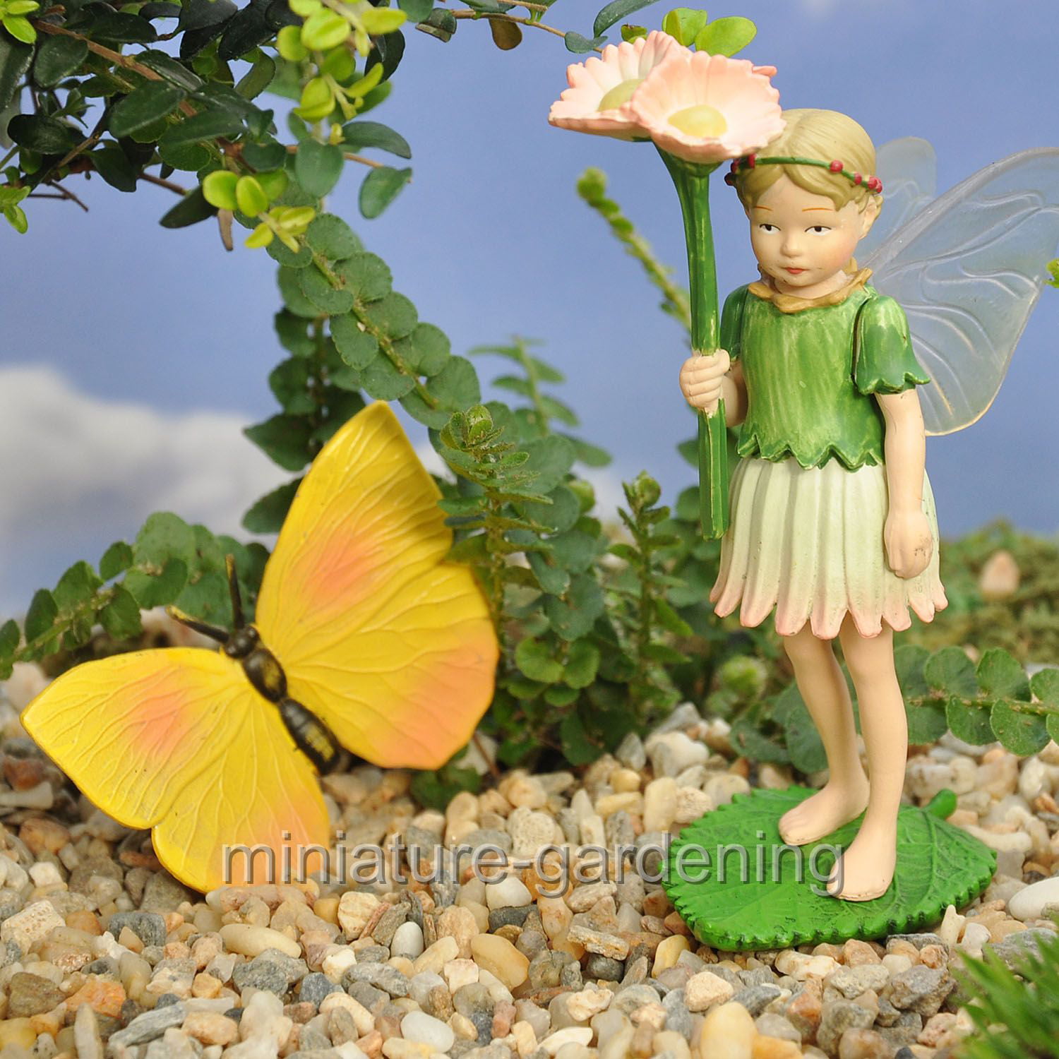 Miniature Dollhouse FAIRY GARDEN ~ Yellow Roses Flowers & Daisies in White Pot 