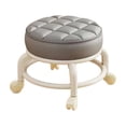 thumbnail image 1 of COM1950s Swivel Stool with Wheels, Plastic Rolling Step Stool for Kitchen, Bathroom, Low Mobile Seat for Multiple Home Use, 1 of 7
