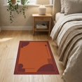thumbnail image 3 of ODIKA 2'x3' Washable Throw Rug Burnt Orange Geometric Elegance Design Contemporary Art Inspired Symmetrical for Hallway, Study Room, Non-Slip Low Profile, Flatwoven, 3 of 7