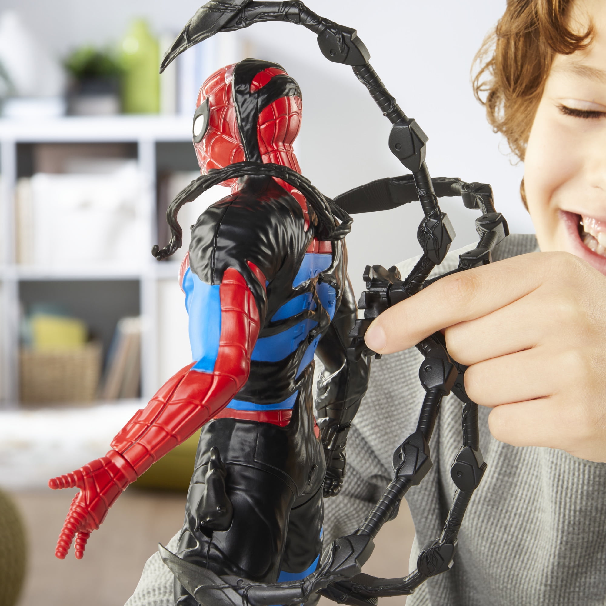 Marvel Spider-Man VenomVersus Spider-Man Liquid Shifter Figure with Accessories, 11”, Ages 4+