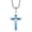 Blue, variant on Mens Unisex Cross Pendant Crucifix Necklace Christian Jewelry Box Chain 24"-Silver