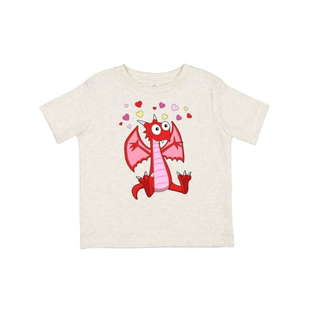 

Inktastic Happy Valentine Cute Red Cartoon Dragon with Hearts Gift Toddler Boy or Toddler Girl T-Shirt