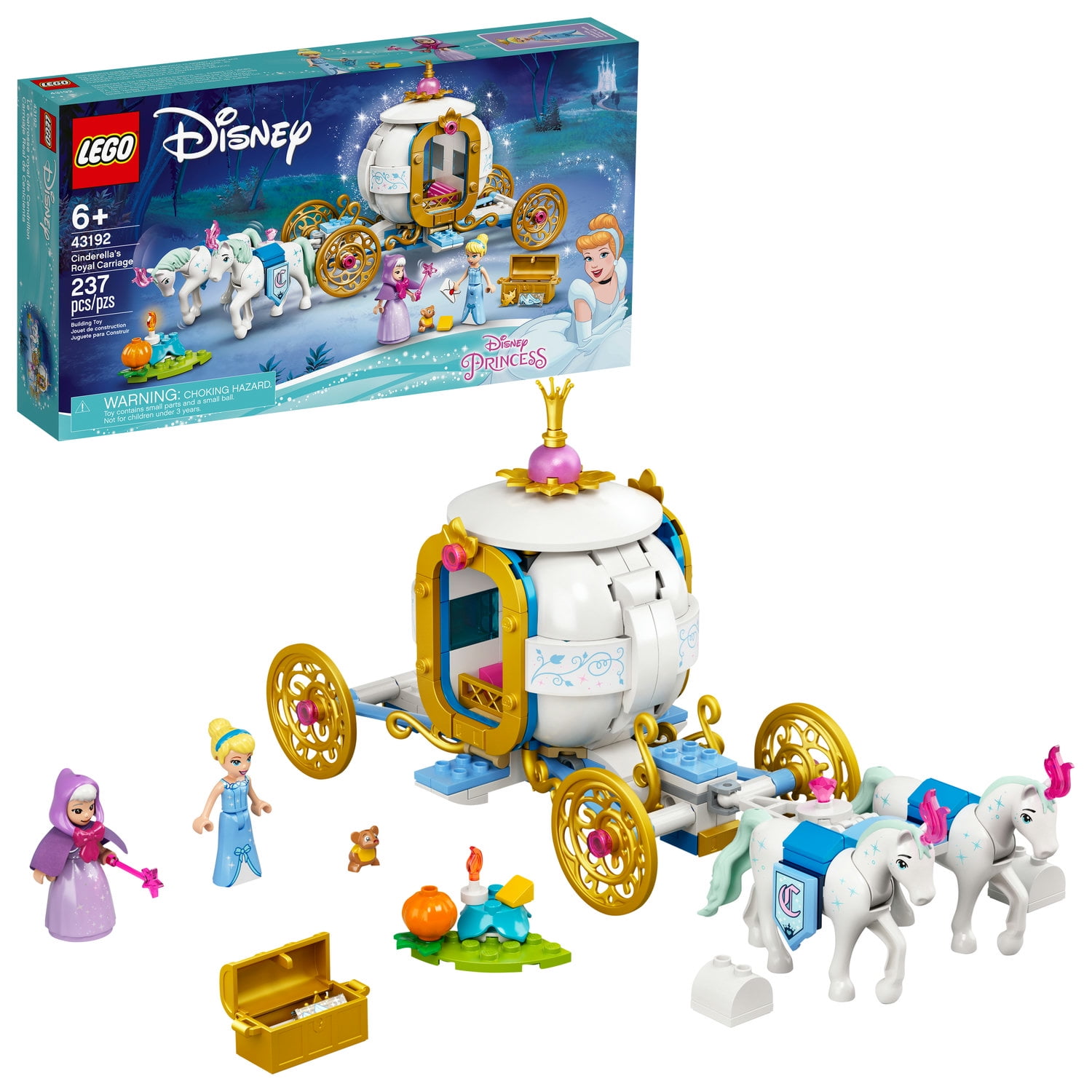 Lego 62 Pieces Disney Aurora’S Royal Carriage 43173 Creative Princess Building 