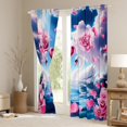 thumbnail image 3 of Castle Fairy Female Men Women Animal Swan Couple Blackout Curtains Set of 2 (52x84 Each),Romantic Valentine's Day Lover Window Curtains,Pink Rose Love Heart Curtains and Drapes, 3 of 6