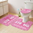 thumbnail image 3 of Pink Ribbons Bathroom Rugs Set Caring For Breast Cancer Caring for Women's Health Non Slip Absorbent Soft Bath Mats 3 Piece Set with Bathroom Rug, U-Shaped Floor Mat, Toilet Seat Cover Small Size, 3 of 9