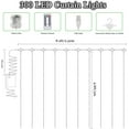 thumbnail image 5 of Cortina de luz - Guirnalda de luces de 300 LED de 3 m x 3 m, funciona con pilas y control remoto USB, 8 modos, impermeable, para Navidad, interior y exterior, ideal para ventanas, fiestas y bodas., 5 of 5