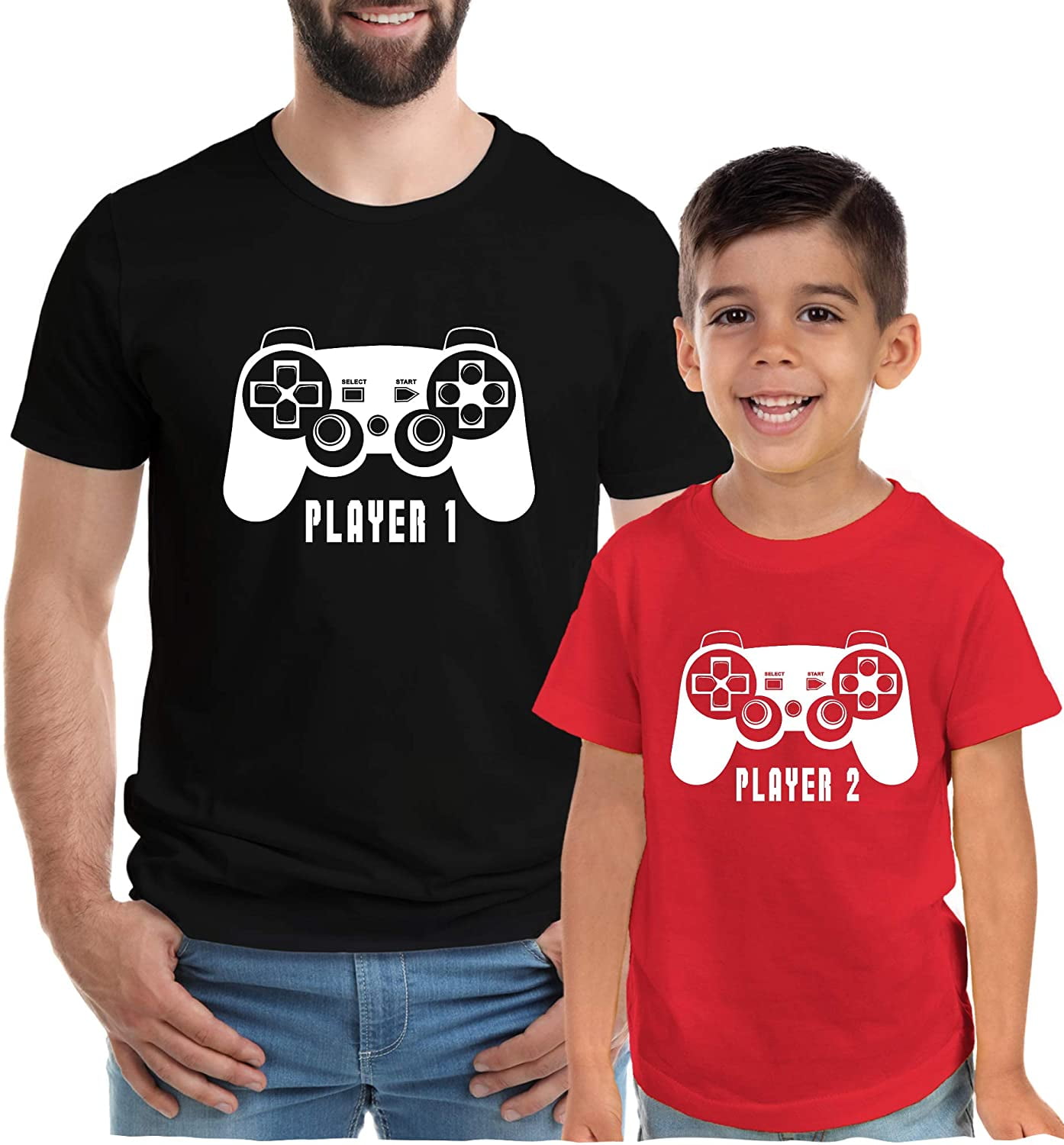 Gamer T Shirt Daddy and Baby Player 1 and Player 2 tee funny Xbox Dad Gift 