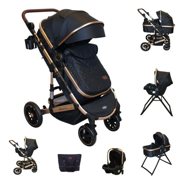 Carriola 6 En 1 | Base Mecedora | Autoasiento | Amalfi Ibaby negro
