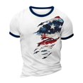 thumbnail image 4 of Men's Summer Graphic Print T-Shirt, Independence Day Theme with Soft Cotton Blend for Casual and Sporty Looks ,Red M, 4 of 5