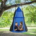 thumbnail image 3 of Gymax 40'' Kids Hanging Chair Swing Tent Set Hammock Nest Pod Seat Blue, 3 of 10