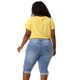 thumbnail image 5 of Women's Plus Size Capri Jeans Ripped Casual Chambray Denim Jean Light Blue 3X, 5 of 7