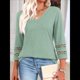 thumbnail image 4 of Blusas Elegantes e Informales de 3/4 para Mujer, Camisetas de Cuello en V A , Ropa de Verano 2025. Verde XXL, 4 of 7
