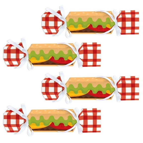 Big Dot of Happiness Fire Up the Grill - No Snap Summer BBQ Picnic Party Table Favors - DIY Cracker Boxes - Set of 12