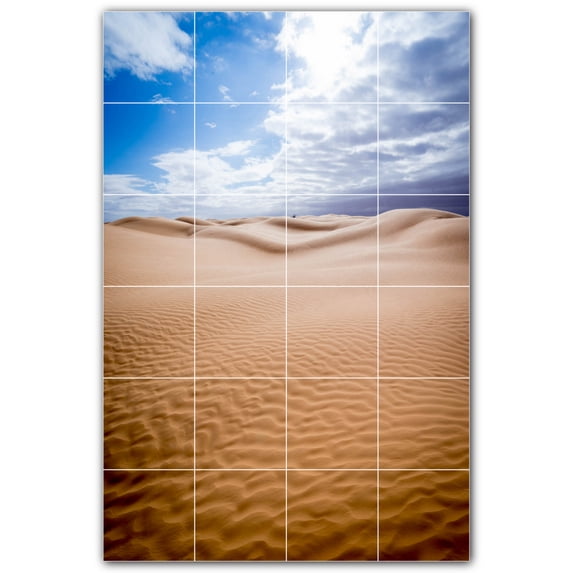 Picture-Tiles.com: Desert Ceramic Tile Wall Mural WAL500476-46S. 17"W x 25.5"H using (24) 4.25" x 4.25" Ceramic Tiles-Satin Finish