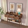thumbnail image 5 of Lisicues Console Table with 3 Drawers, Entryway Table with Storage Shelf, Narrow Wood Sofa Table, 5 of 9