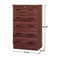 thumbnail image 4 of Pemberly Row Commode Haute en Bois à 5 Tiroirs pour Chambre, Acajou, 4 of 10
