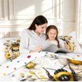 thumbnail image 4 of Erosebridal Bohemian Bee Queen Comforter Set,Boho Floral Comforter Sets Queen,White Yellow,Polkadot Reversible,3-Piece,1 Comforter and 2 Pillowcases, 4 of 7