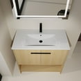 thumbnail image 5 of 36-Inch Freestanding Bathroom Vanity with Ceramic Sink, 2 Soft-Close Doors, Plywood Cabinet, Easy Assembly, Pre-Drilled Faucet Hole, 5 of 9