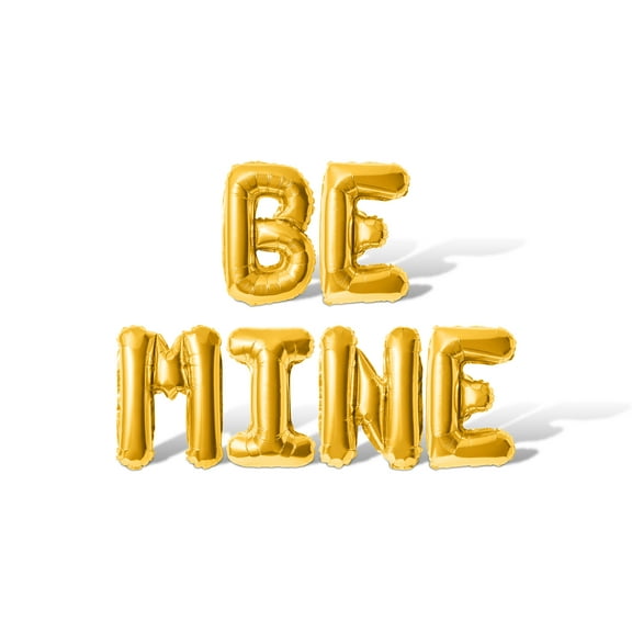 Letter Balloons - BE MINE 16" Inch Alphabet Letters Foil Mylar Balloon Valentine's Day Party Banner (Gold)