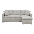 thumbnail image 5 of AC Pacific Contemporary Beige Pullout Sectional Sleeper Sofa with 2 Throw Pillows, 5 of 8