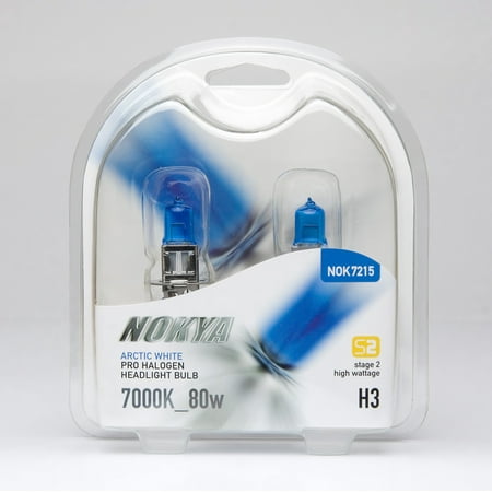 Nokya H3 Arctic White Stage 2 7000K Halogen Headlight / Fog Light Car Light Bulb Replacement One Pair