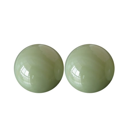 

1 Set/2 Pcs Natural Afghan Jade Handball White Onyx Health Care Ball Exersice Stress Relief Wrist Balls for Elder Daily Use (Random Grain)