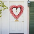 thumbnail image 6 of 20 Inch Valentine's Day Heart Shaped Floral Wreath - Artificial Spring Summer Wreath, Pink Blossom & Berries Design for Front Door Window Wall, Wedding Festival Home Decor, 6 of 6