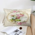 thumbnail image 5 of Vintage Pink Roses Frame Pillow Covers Decorative Lumbar Throw Pillowcase 12x20 Inch Couch Cushion Cover for Home Decor Living Room Bedroom College Dorm Bed Car Sofa Sofa, 5 of 6