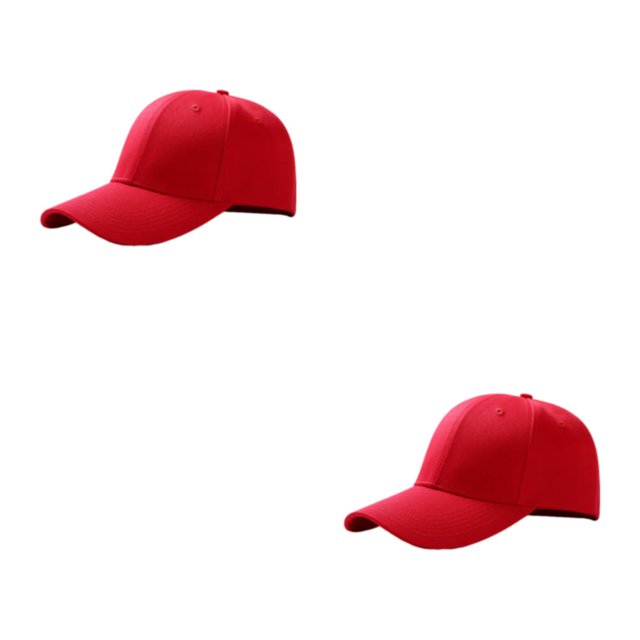 kurtrusly Casquette de Baseball Protection Solaire Taille Universelle pour Aventures en Plein Air Casquette de Baseball Universelle Polyester Casquette de Soleil Extérieure Rouge 2Set