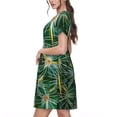 thumbnail image 2 of Naloa Thorns Of Macro Cactus Print Womens Summer A-Line Dress with Pockets,Short Sleeve Dresses,Flowy Beach Swing Dress for Vacation Travel, 2 of 6