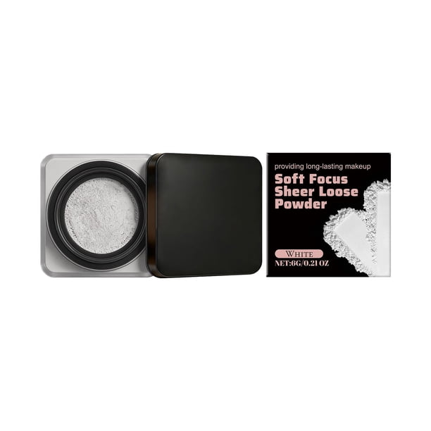 Estuche de maquillaje en polvo de larga duración que no se descascara, transparente, suave, mate, 6 g.