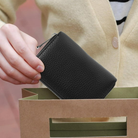 LEXSOMEO Credit Card Holder Women Zipper Wallet Business Card Holder Card Organizer for Outdoor Shopping