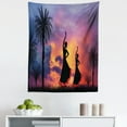 thumbnail image 1 of Spanish Tapestry, Silhouette of 2 Girls Dancing Flamenco with Dramatic Cloudy Sunset Sky Background, Fabric Wall Hanging Decor for Bedroom Living Room Dorm, 5 Sizes, Multicolor, by Ambesonne, 1 of 1