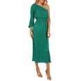 thumbnail image 2 of One Shoulder Women Elegant Knee-Length Long Party Dress, 2 of 5