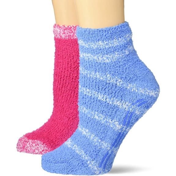 Dr. Scholls Womens American Lifestyle Spa Low Cut Gripper Socks 2 Pair PNK/W