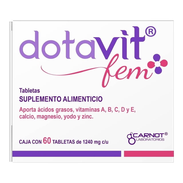 Suplemento alimenticio Dotavit Fem Acidos Grasos 1240 mg, 60 Tabletas