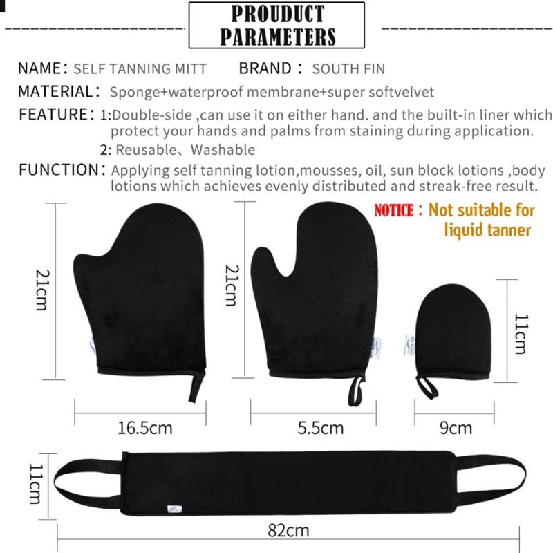 DoubleSided Flocking Spa Gloves Self Tanning Mitt Applicator Tanning Gloves Applicator