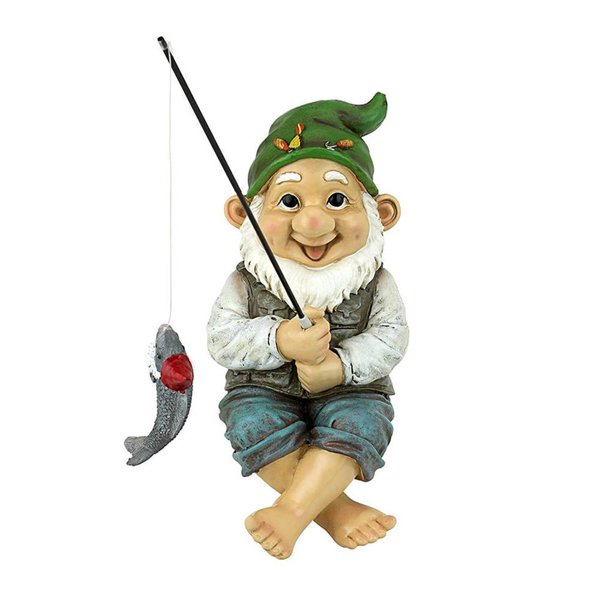 Estatua De Gnomo De Jardín, Gnomos De Pesca, Escultura Enana Para Adornos De Resina Para Césped Y Patio Speravity HA036567-00