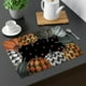 thumbnail image 1 of 4pc Halloween Ghost Pumpkin Placemat Set Printed Linen Insulation Table Mat 11.81x17.71in, 1 of 6